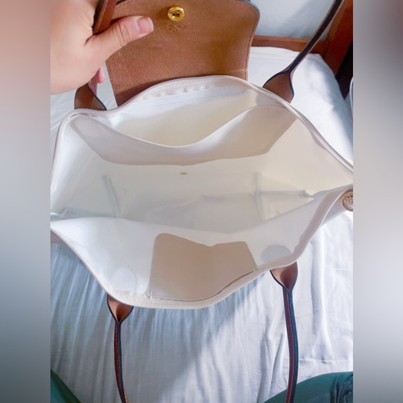 Longchamp Le Pliage large tote bag paper white color - Picture 6 of 11